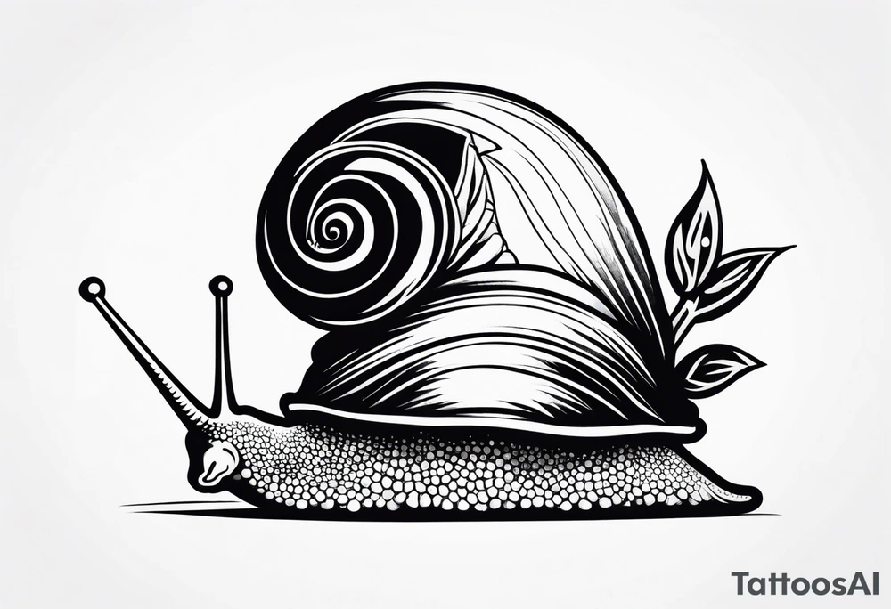 Snail with pirate hat tattoo idea