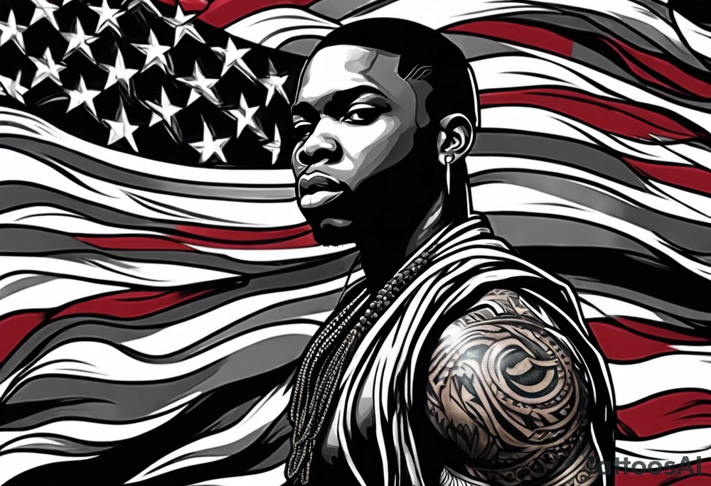 african american flag tattoo idea