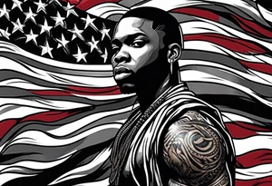african american flag tattoo idea