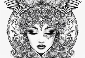 music leaves swirls key wings tattoo idea