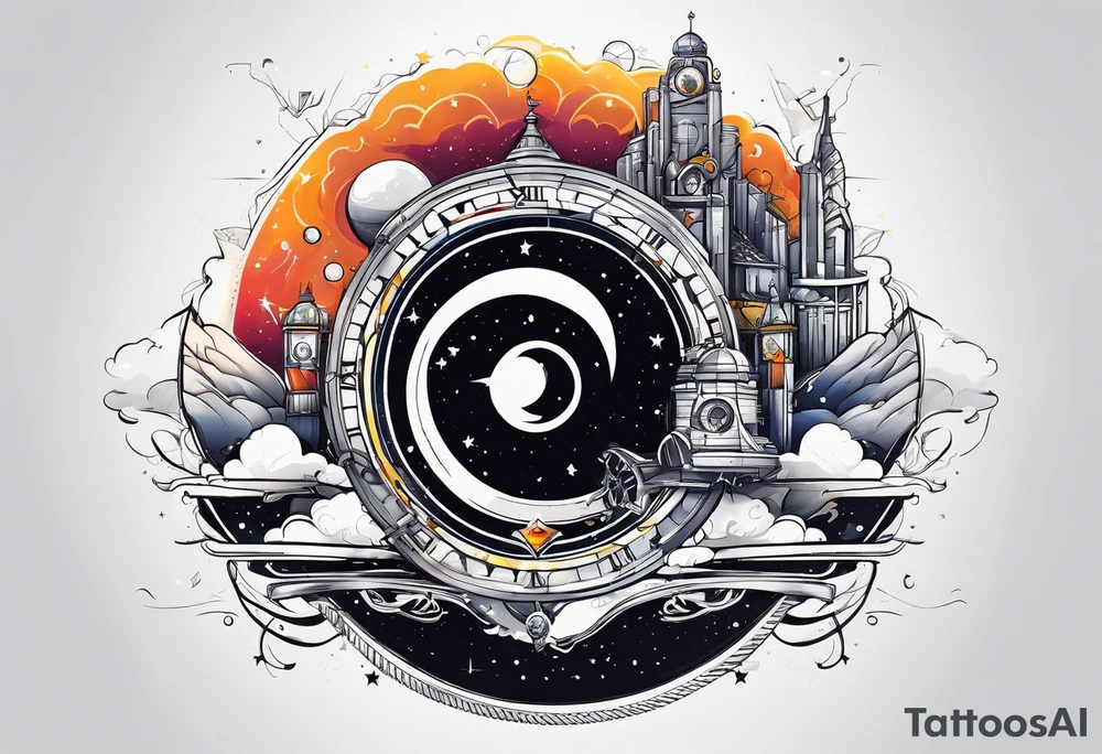 time travel space vector tattoo idea
