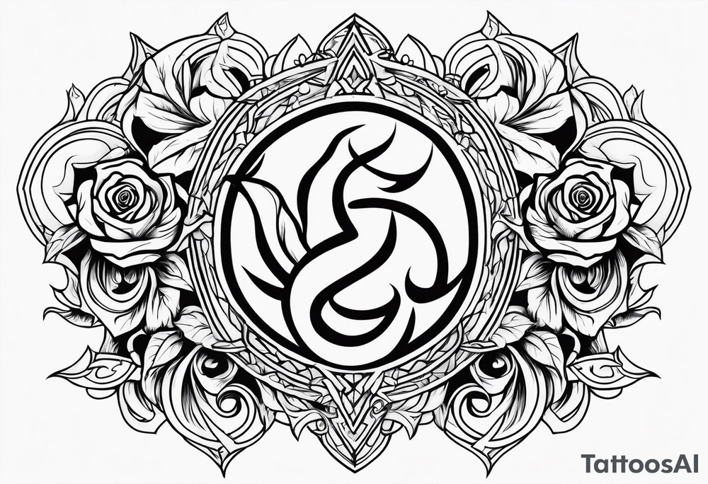 Flames,rose, Lucifer Symbol tattoo idea