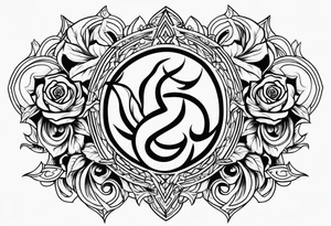 Flames,rose, Lucifer Symbol tattoo idea