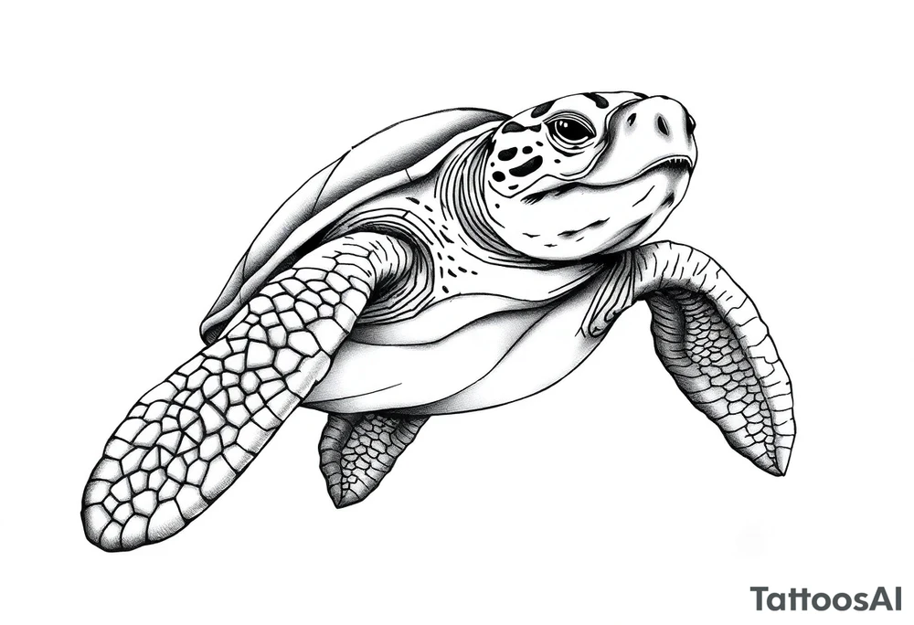 Sea turtle and bear tattoo idea