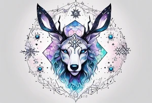 Constellation, animal alien, snowflake tattoo idea