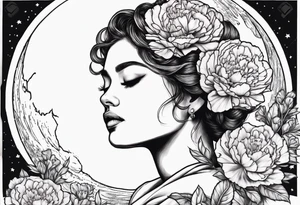 Carnation moon tattoo idea
