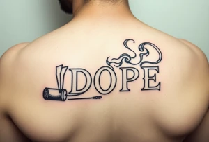 Clouds of smoke coming off a cigar or blunt with the word DOPE being spelled out in smoke. tattoo idea