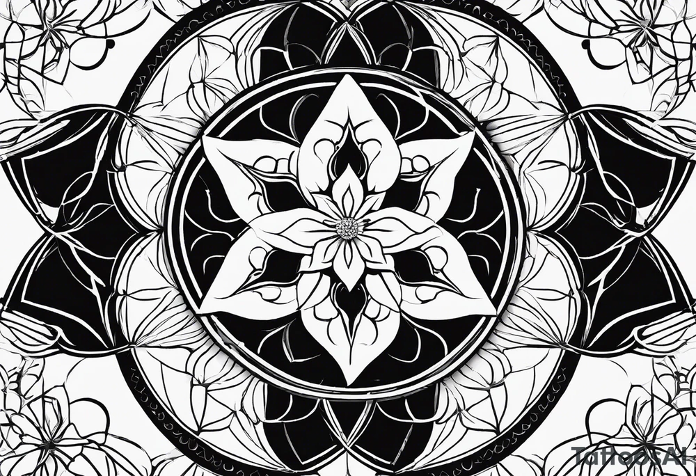 Linear minimalistic flower of life, tattoo idea
