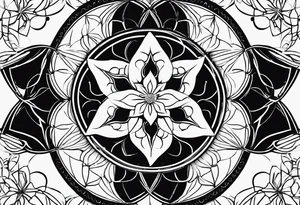 Linear minimalistic flower of life, tattoo idea
