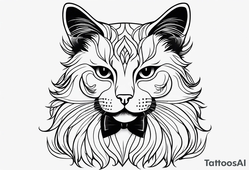 Simple line drawing of a cat. tattoo idea