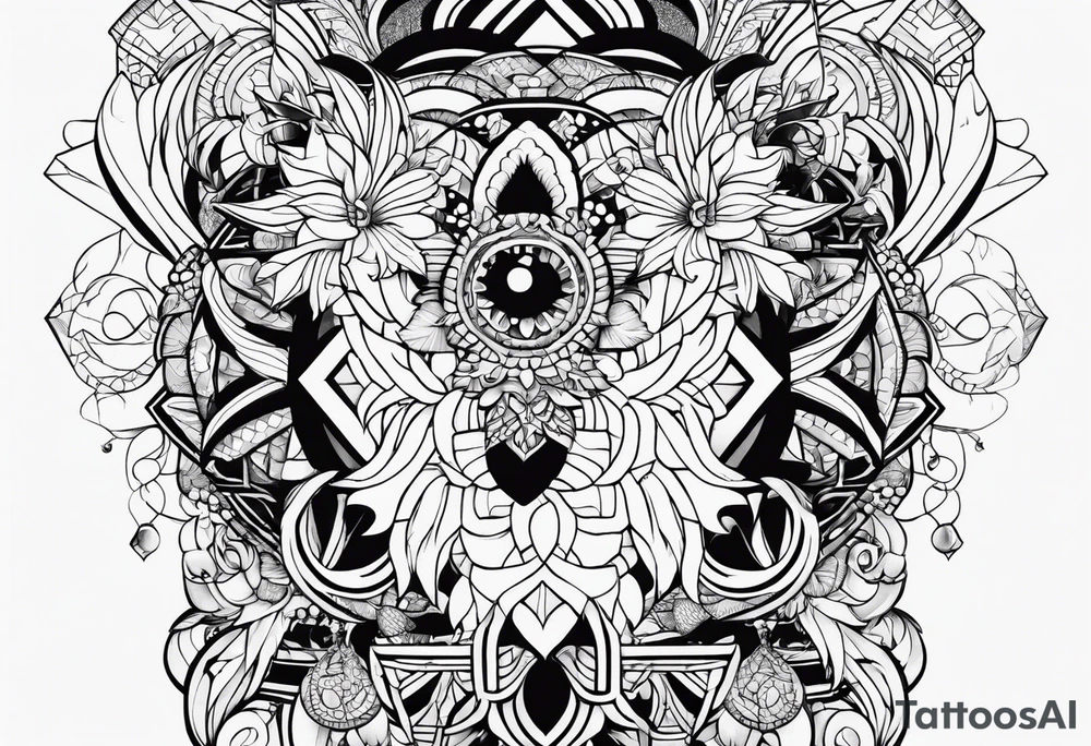 Geometric oroborus tattoo idea