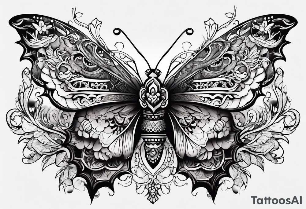 Sternum lace tattoo idea