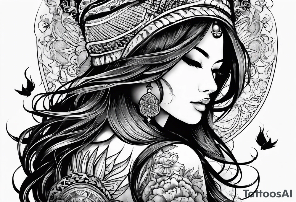 Music on fire tattoo idea