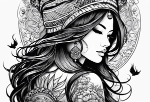 Music on fire tattoo idea
