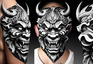 Oni Mask on tricep tattoo idea