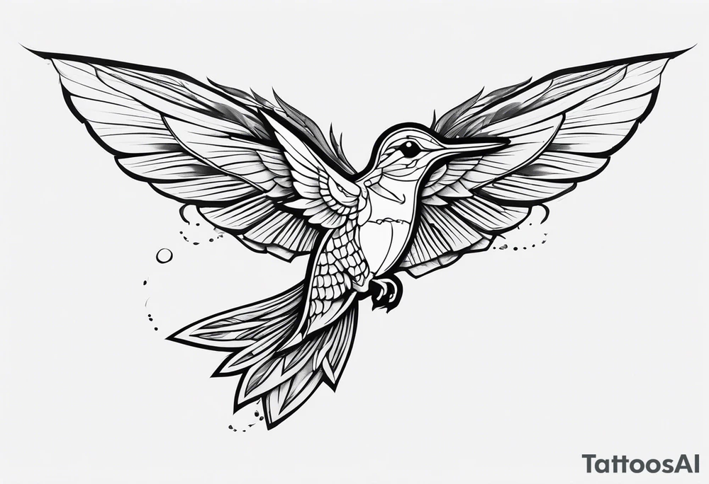 Hummingbird with dragon tattoo idea