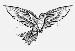 Hummingbird with dragon tattoo idea