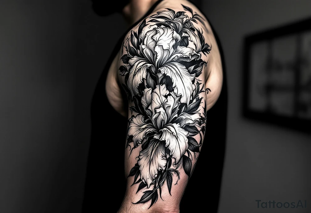 Irises flowers ornement tattoo idea