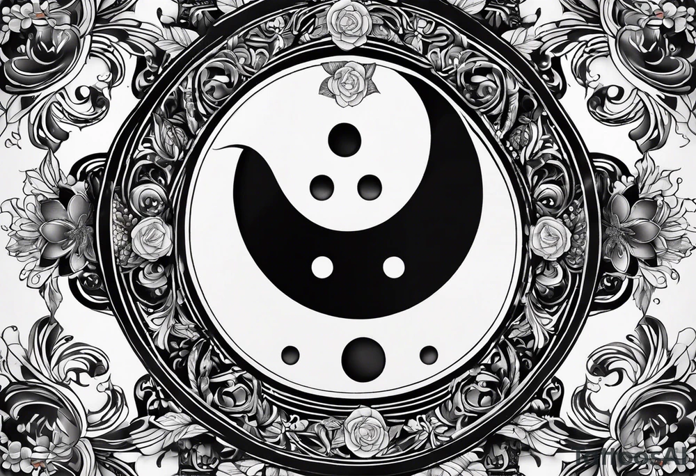 Yin et Yang qui représente l'ennuie et la souffrance tattoo idea