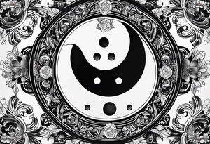 Yin et Yang qui représente l'ennuie et la souffrance tattoo idea