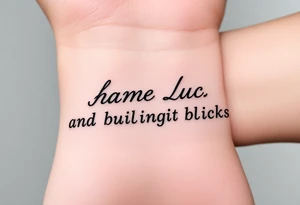 The name luca and building blocks tattoo idea