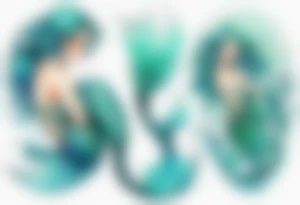 A beautiful mermaid with turquois scales. tattoo idea