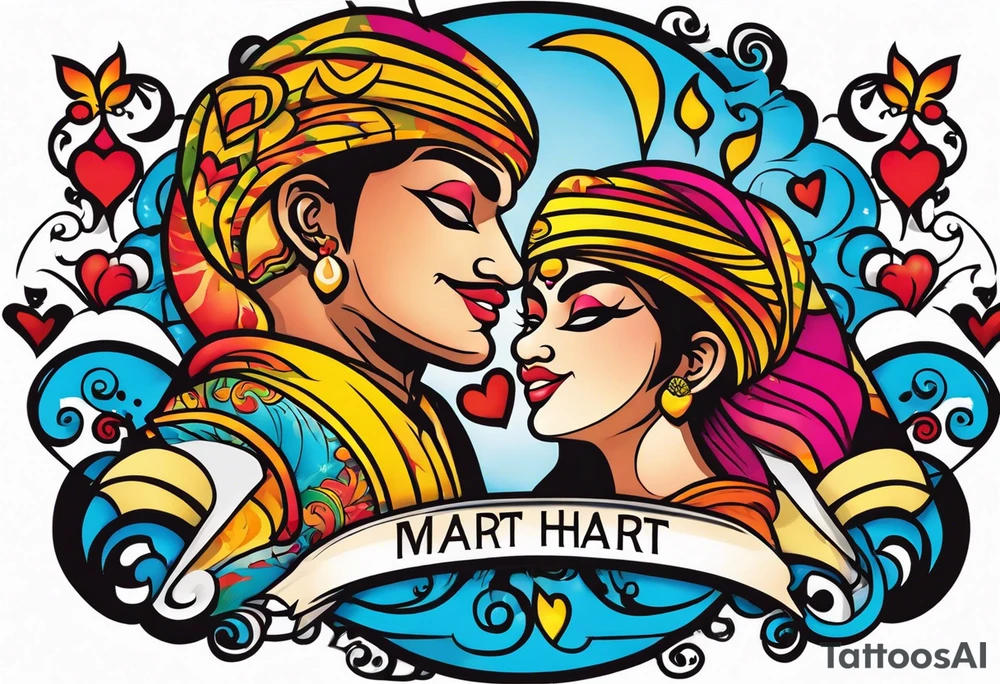 In hart name Deepak & rimpi tattoo idea