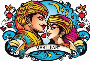 In hart name Deepak & rimpi tattoo idea