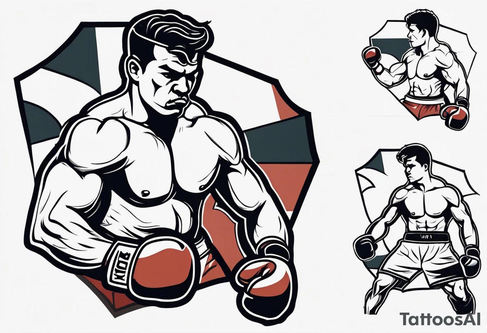 Old school boxer style mma fighter tattoo tattoo idea