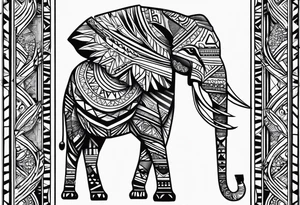 african, cultural, animal tattoo, abstract tattoo idea