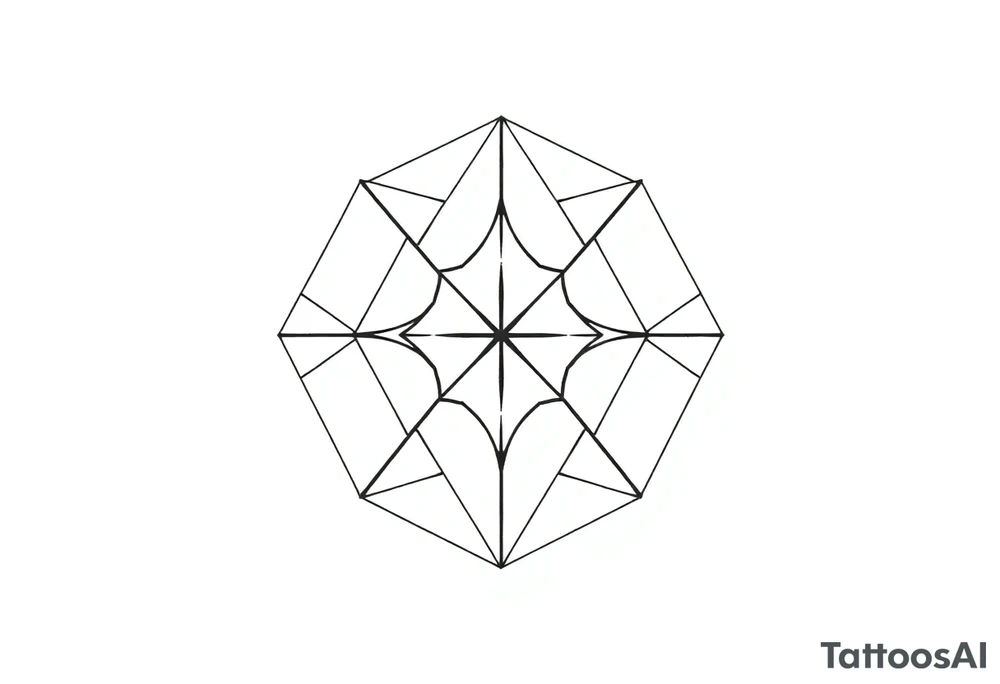 End falling apart hexagonal geometric pattern tattoo idea