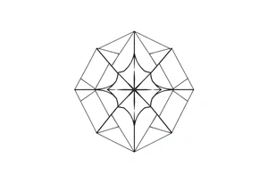 End falling apart hexagonal geometric pattern tattoo idea