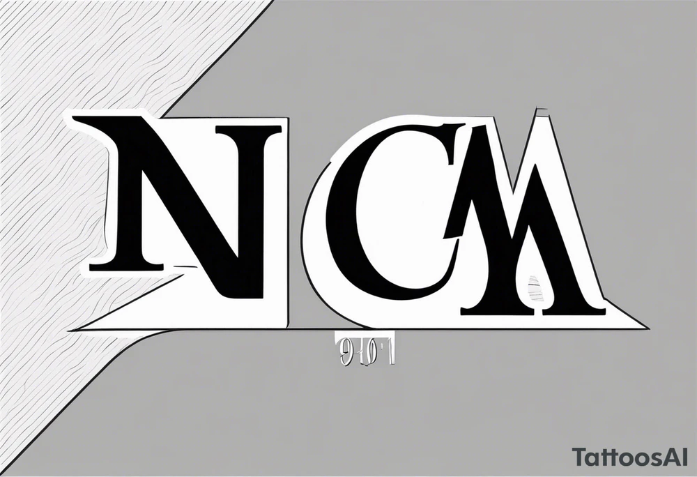 Initials NCA with date 9-15-16 tattoo idea