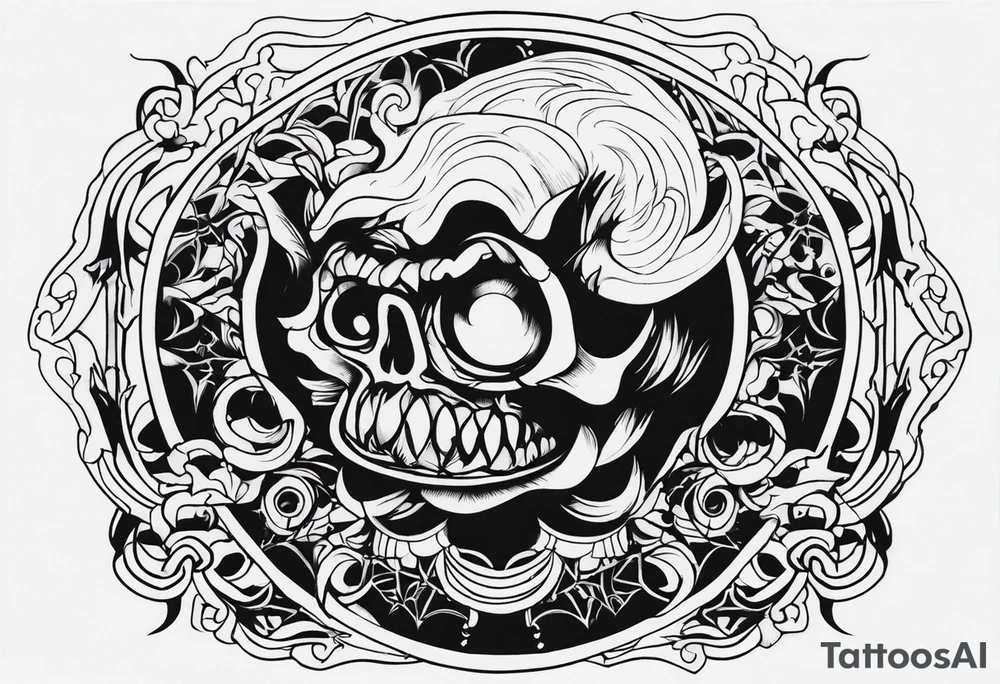 dark big shaddow making a scary postition tattoo idea