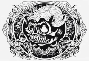 dark big shaddow making a scary postition tattoo idea