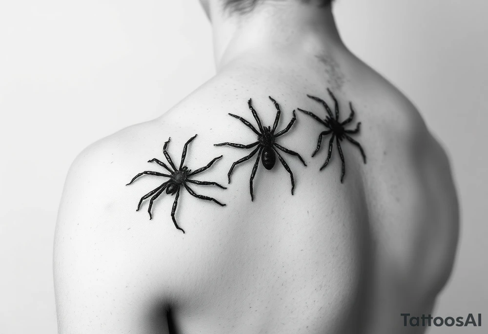 Spiders crawling down arm tattoo idea
