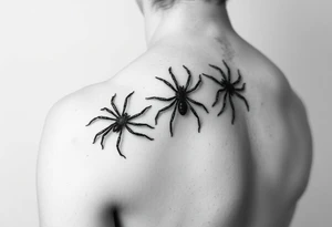 Spiders crawling down arm tattoo idea