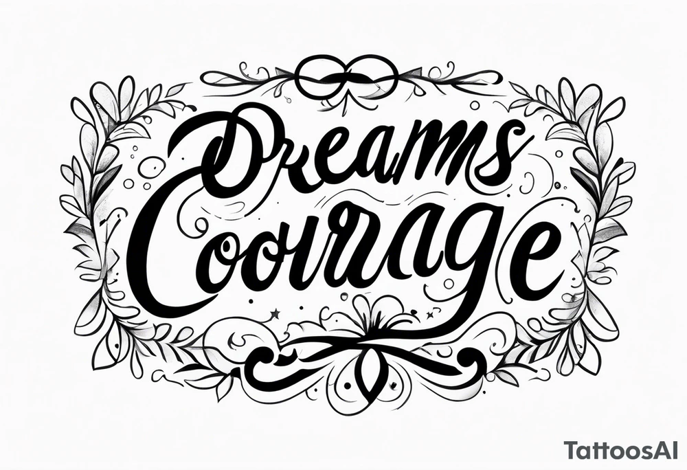 Dreams begin with courage tattoo idea