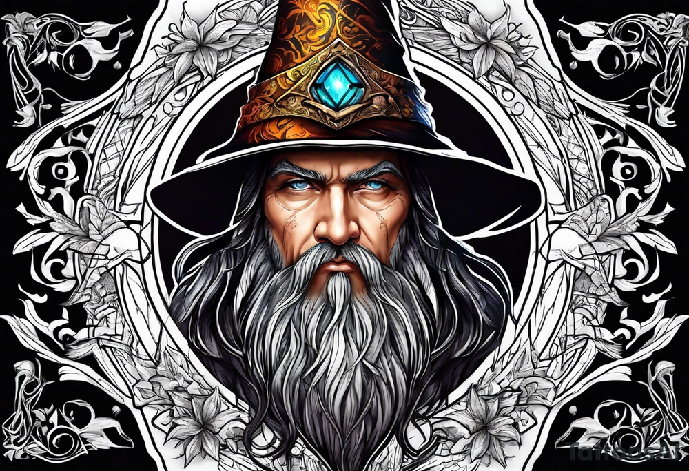 wizard with magic tattoo idea
