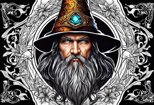 wizard with magic tattoo idea
