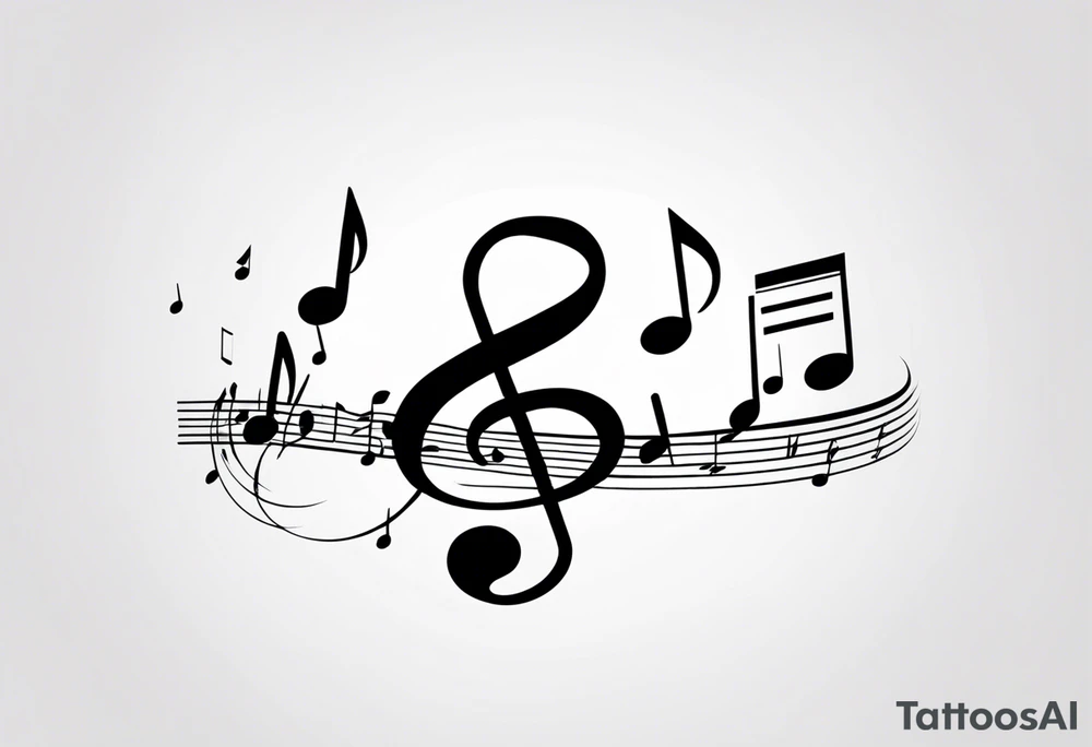 Musical notes incorporating the letters R and L tattoo idea Musical notes incorporating the letters R and L tattoo idea