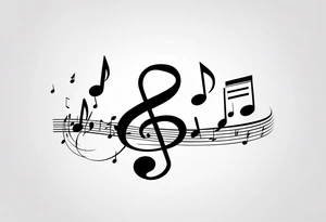 Musical notes incorporating the letters R and L tattoo idea