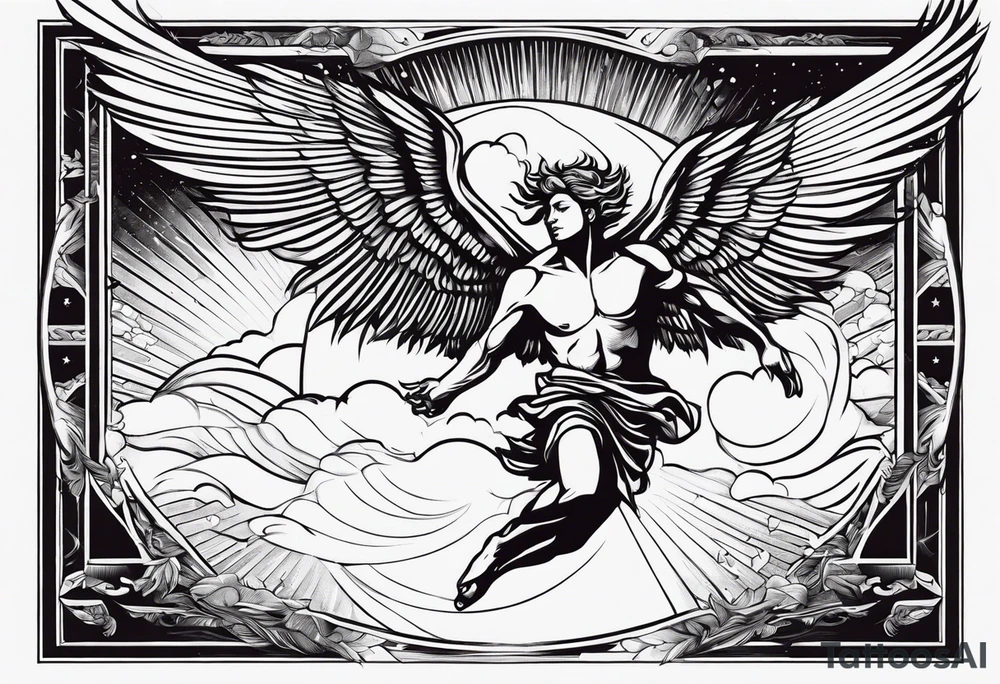 Icarus falling from flying too close to the sun tattoo idea