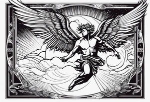 Icarus falling from flying too close to the sun tattoo idea