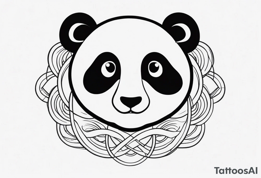 Tattoo minimalista panda con un infinito tattoo idea