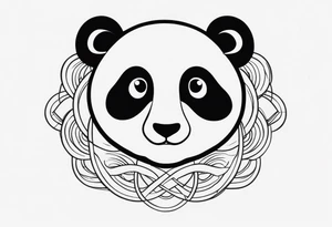 Tattoo minimalista panda con un infinito tattoo idea