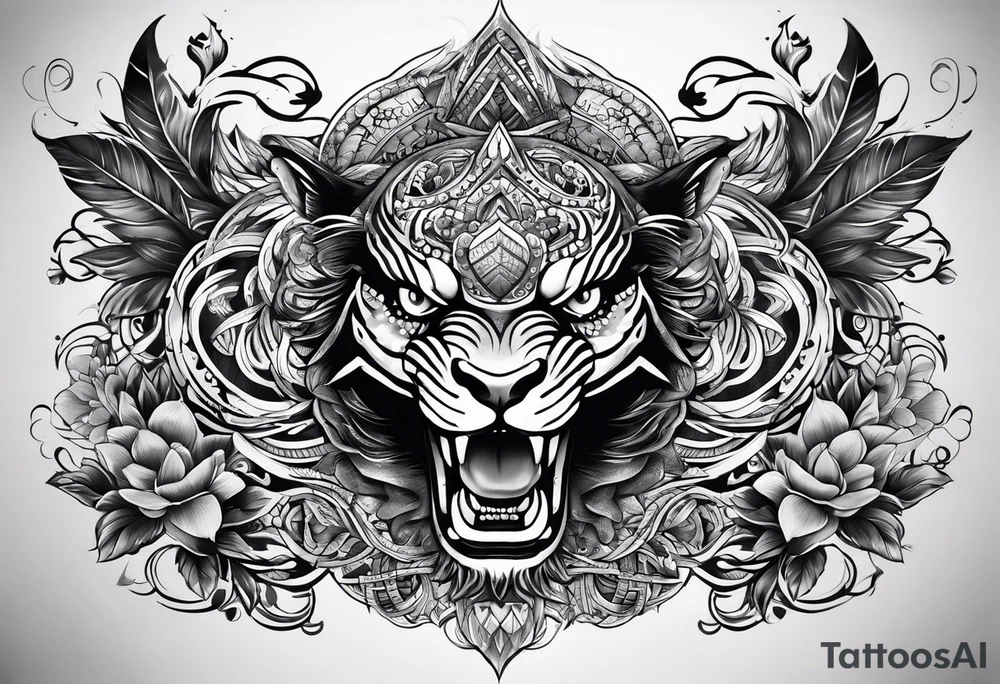 full body tattoo on the back from top to bottom on paper tattoo idea