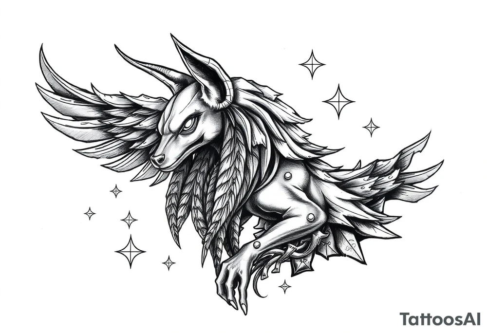 anubis,stars tattoo idea