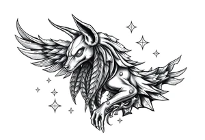 anubis,stars tattoo idea