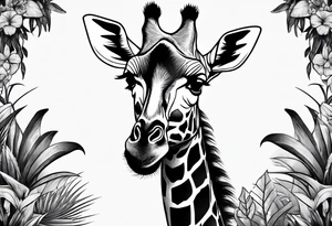 jungle giraffe tattoo idea